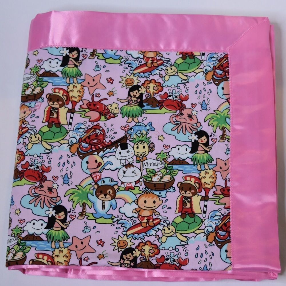 💖🏝️🏄🏼♀️brand NEW🌊🐠Handmade Aloha Print Crib Blanket - Picture 3 of 5